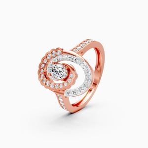 Anillo Orbit con Diamante Cultivado en Laboratorio de 0.7 Ct, Brillante, en Oro Amarillo, Blanco y Rosa de 9K - Product Image 1