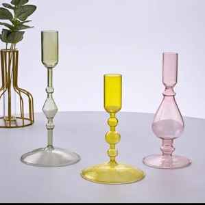 Juego de Portavelas Cónicos de Vidrio de Borosilicato Acanalado Estilo Nórdico, Hechos a Mano, Decoración Navideña para el Hogar, Alta Calidad, Resistentes al Calor - Product Image 3