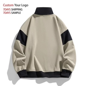 เสื้อสเวตเชิ้ตผู้ชายคอเต่าแบบซิป ¼  ผ้าฝ้าย 100% สำหรับออกกำลังกาย  แบบเรียบ  รับผลิตตามแบบ ODM พร้อมสกรีนโลโก้ - Product Image 3