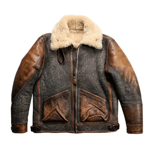 Blue Color New Design Spring/<b>Summer</b> Genuine Cowhide Leather Zipper Closure Eco-Friendly Plus Size Bomber <b>Jacket</b> - Product Image 2