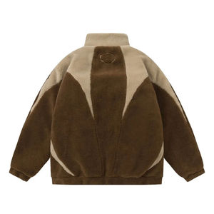 Wholesale Custom Solid Color Zipper Loose <b>Long</b> Sleeve Sherpa Winter Coat Polar Fleece <b>Jacket</b> Street Fashion <b>Jackets</b> for <b>Men</b> - Product Image 3