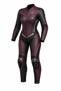 Traje de Motocicleta de Cuero de Una Pieza para Mujer |   Estampado por Transferencia Térmica Completamente Perforado para Invierno |   Ropa de Carreras Personalizable de Alta Calidad - Product Image 1