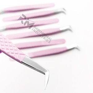 Pinzas para Pestañas RMI Color Rosa Bebé, Acero Inoxidable, Punta de 90 Grados, Punta de Precisión Suave, 10 mm de Longitud, Antimagnéticas - Product Image 3