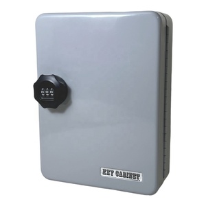 Armoire à 48 clés avec serrure à clé et 48 porte-clés à montage mural en métal Style américain Taiwan - Product Image 2