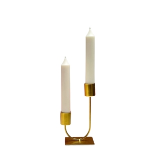 Ensemble de 3 nouveaux porte-bougies en aluminium poli or au design élégant pour la décoration de la chambre à coucher et l'éclairage intérieur - Product Image 2