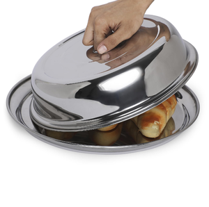 Home Kitchen Western Food Stainless Steel <b>Cover</b> Dome Sustainable Steak <b>Cover</b> beautiful Knob Design Dishwasher Safe Dish <b>Cover</b> - Product Image 4