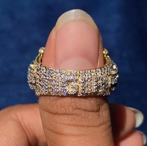 Bague Tête de Tigre Dorée Sertie de Pierres pour Homme, Design Animalier de Luxe avec Pierres CZ, Bijou Tendance Hip Hop - Product Image 3