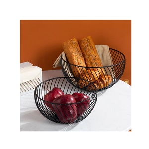 Vintage style metal fruit <b>basket</b> for dining room <b>table</b> decorative fruit holder with durable open frame construction - Product Image 6