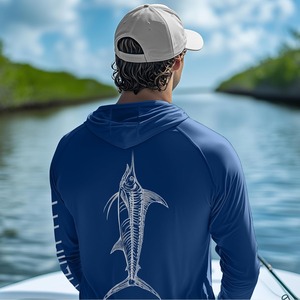 Sudadera con Capucha para Hombre, de Secado Rápido, Impermeable, Transpirable, Ligera, de Poliéster y Spandex Sublimado, con Máscara Facial y Manga Larga para Pesca - Product Image 1