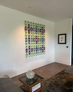 Décoration murale suspendue verticale en maillons de chaîne en résine, panneau artistique en acrylique à boucles, ornement d'intérieur pour escalier, chaîne en plastique emboîtable - Product Image 3