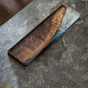 Bandeja de Madera Personalizada Más Vendida, Decoración para Mesa, Posavasos para Bebidas, Bandeja de Resina con Ondas Oceánicas, Posavasos de Resina - Product Image 2