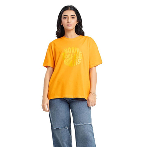 Camiseta de Gran Tamaño para Mujer, de Alta Calidad, con Estampado, Transpirable, de Algodón, Estilo Casual, Ropa Urbana, Fábrica de Ropa Personalizada - Product Image 1