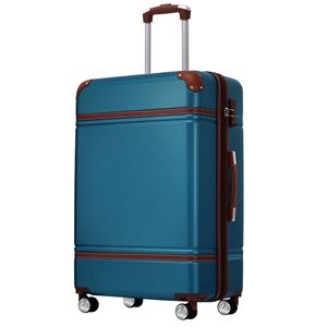 Bagaglio rigido con serratura TSA, valigia leggera espandibile da 24 "con ruote Spinner, bagaglio Vintage singolo, blu - Product Image 1