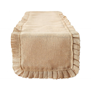 เหมาะสำหรับผู้จัดงานอีเว้นท์ ผ้าปูโต๊ะขอบระบายปักลายชนเผ่า ผ้าฝ้าย 100% 200 GSM ขนาด 96 นิ้ว ของตกแต่งอินเดีย GOTS DHL จัดส่งส่วนตัว - Product Image 1