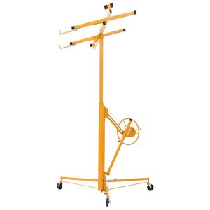 Sollevatore per Cartongesso da 11 Piedi, Capacità 150 Libbre, Braccio Telescopico Regolabile, Ruote Bloccabili, per Costruzioni - Product Image 1