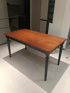 Modern Minimalist Solid Wood Rectangle Dining <b>Table</b> with Black Carved <b>Legs</b> and 4 Chairs for Family Dinner Hotel Apartment - Product Image 5