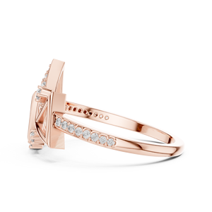 แหวนเพชรรูปสามเหลี่ยมสามเหลี่ยมสามเหลี่ยมทรงเรขาคณิตสีโรสโกลด์ 14K - Product Image 2