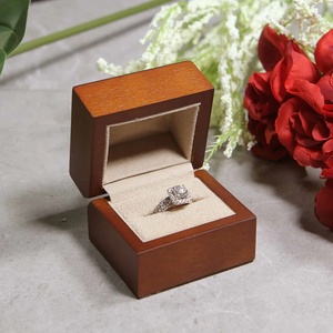 High Quality Custom Logo Natural Wooden <b>Ring</b> <b>Box</b> - Product Image 4