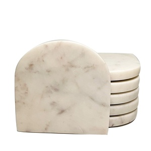 Travertine <b>Round</b> Coaster Set Luxury Natural Stone Drink Coasters Rustic Tabletop Decor Elegant Beverage Holder Handcrafted being - Product Image 2