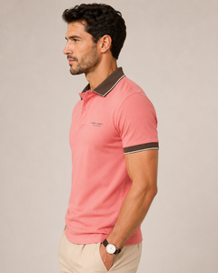 Vêtements Vibe Craft pour hommes, chemise à manches courtes en coton 100% tricoté rose, logo imprimé numérique sur le devant, décontractée, respirante, OEM - Product Image 3