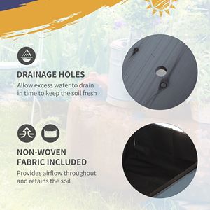 Fioriera Quadrata Grande in Metallo, Vaso Rialzato da Giardino con 8 Griglie per la Coltivazione, Ripiano Portaoggetti e Ruote Bloccabili, Realizzato in Abete - Product Image 6