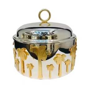 Recipiente para Calentar Comida Tipo Buffet, de Acero Inoxidable Chapado en Oro de Lujo, con Soporte, para Servir en Hoteles y Eventos - Product Image 4