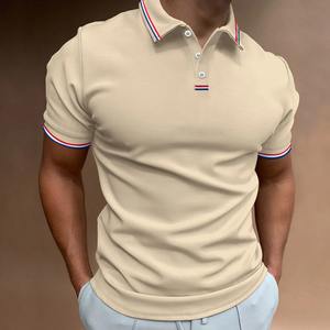 Chemises polo élégantes en coton biologique piqué extensible avec logo brodé personnalisé, patte de boutonnage cachée, polo de golf 2026 - Product Image 5
