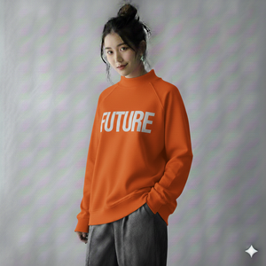 Sudadera Casual de Invierno para Mujer, Cuello Alto Simulado, Holgada, Tela de Felpa Suave de Primera Calidad, Algodón y Poliéster, Logotipo Frontal Sólido - Product Image 2