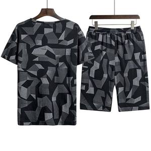 Premium Made Crew Neck <b>T</b>-<b>Shirt</b> Set Short Sleeve Solid Color Knitted Cotton Casual Summer Wear Two-Piece <b>T</b>-<b>shirt</b> And Short Set - Product Image 1