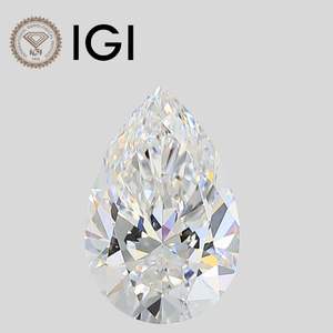 Diamant de laboratoire de 1,00 ct, taille poire, couleur D, pureté VVS2, certifié IGI - Product Image 1