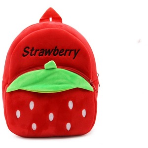 Strawberry Plush <b>Backpack</b> For <b>Kids</b> 2-4 Years Unisex Soft Stuffed Animal Toy With Embroidered Design - Product Image 2
