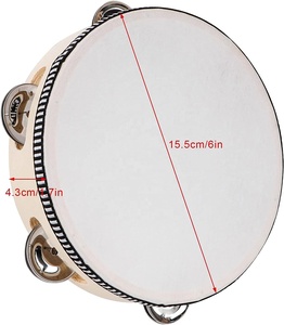 Meilleur Prix Tambourin de <span class=keywords><strong>Mariage</strong></span> en Bois Sublimation Mini de 6 Pouces à Tenir à Une Rangée pour Adultes Église Pandeiro Casamento - Product Image 3