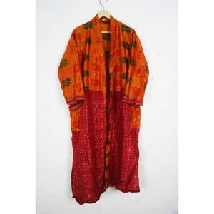 Kimono Sari Indio Hecho a Mano, 100% Seda Pura, con Mangas Largas y Cuello en V, para Uso Casual en Invierno, Primavera, Verano y Otoño - Product Image 3