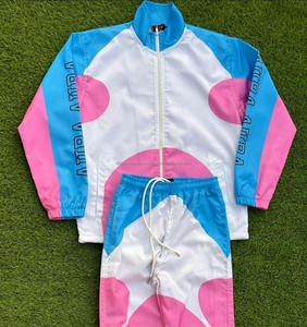 Chándal de nailon de alta calidad para hombre, conjunto de ropa de abrigo con logotipo personalizado, cortavientos de invierno, Color de contraste, Unisex para las estaciones de verano e invierno - Product Image 1