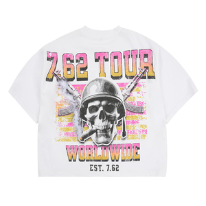 T-shirt blanc à manches courtes pour homme avec motif imprimé voiture, col rond, style streetwear, coupe classique, jersey de coton - Product Image 5