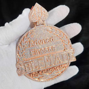 Advico Finesse Ele Creó el Dream Team, Colgante de Diamante Moissanita Chapado en Oro Rosa, Amuleto Temático, Estilo de Lujo Unisex - Product Image 5