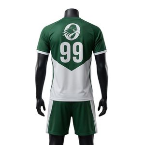 Men Green White Two Tone Handball Uniform Set Polyester Jersey Shorts Sports Team Wear Athletic Match Training Clothing - Product Image 2