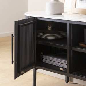 Soporte para TV Vandana Cresta Hexa en metal y mármol blanco - Product Image 5