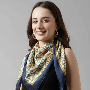 Elégants foulards carrés imprimés personnalisés tissu de soie léger accessoires de mode élégants parfaits pour l'approvisionnement en vrac - Product Image 1