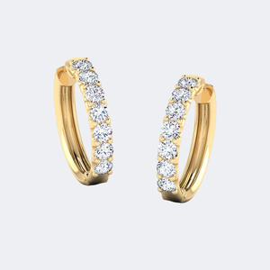 ต่างหูแบบห่วงทรงกลม 2.00 CTW แบบขาเสียบรวมกัน - Product Image 1