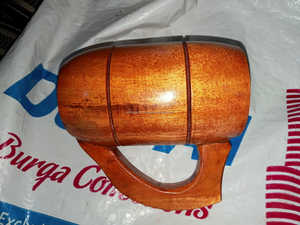 Juego de vino rústico hecho a mano, copas de vino de madera oscura con bandeja, juego de Bar de madera Natural, Juego de vasos al por mayor - Product Image 3