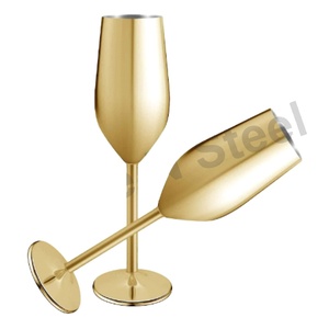 Copa de Martini de acero inoxidable de Color dorado de lujo para Bar, boda, restaurante, uso elegante para servir champán, accesorio para bebidas - Product Image 1