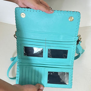 Bolso Mini Trifold de Cuero Vacuno Genuino con Diseño Floral Estilo Occidental, Vintage, Boho, Estilo Inglés, con Bloqueo RFID para Mujer - Product Image 6