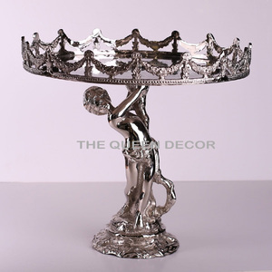 Support à gâteau décoratif rond en aluminium plaqué or, best-seller, pour la pâtisserie, les mariages et les fêtes - Product Image 5