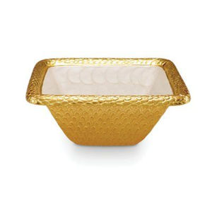 Bol de luxe pour servir les aliments, centre de table design, fleurs et papillons plaqués or de haute qualité, texture martelée, provenant d'Inde - Product Image 6