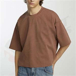 Camiseta Corta de Punto Casual Personalizada, 240 GSM, Hombros Caídos, Estilo Oversize, Camisetas de Marca para Hombre - Product Image 6