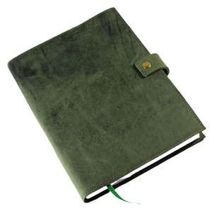 Journal en cuir de buffle vert fait main, rechargeable, pages vierges pour carnet de voyage - Product Image 2