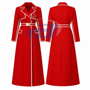 Delta | Sigma | Theta Wool <b>Coat</b> High Quality <b>Women</b> <b>Belted</b> Trench <b>Coat</b> Varsity Maxi Wool Over <b>Coat</b> Tailored Fit Winter Overcoat - Product Image 3