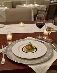Assiette de présentation ronde élégante en métal argenté, dessous de plat décoratif, plateau de service pour mariage, fête, banquet, décoration de table - Product Image 2