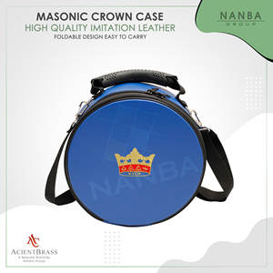 Estuche para Gorra de Caballeros Masónicos de York con Cruz de Honor y Corona, Azul, Emblema KYCH, Cierre de Cremallera de Cuero, Ligero y Suave - Product Image 3